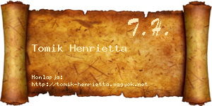 Tomik Henrietta névjegykártya