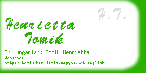 henrietta tomik business card